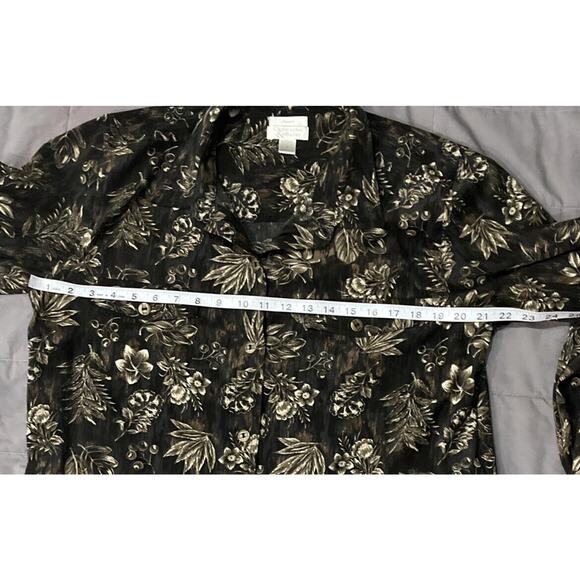 Christopher & Banks Women's Stretch Button-Up Shirt Multi Large Floral Print - Picture 5 of 8